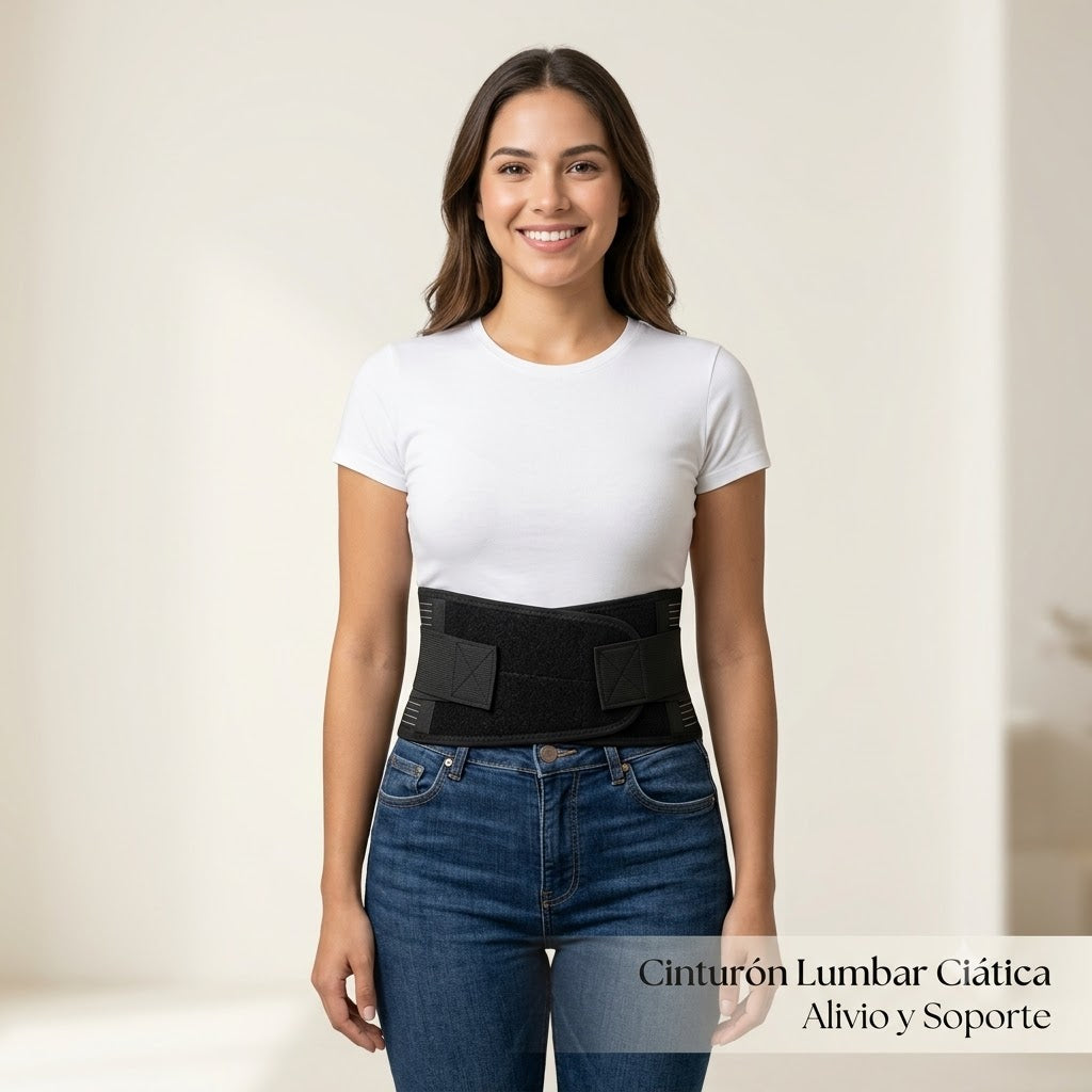 Cinturón de Soporte Lumbar Anti-Dolor y Ciática.