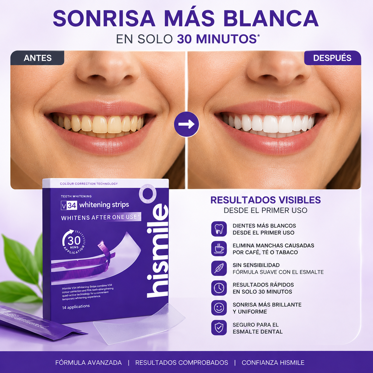 WhitePro V34™ Blanqueamiento Instantáneo Sin Sensibilidad